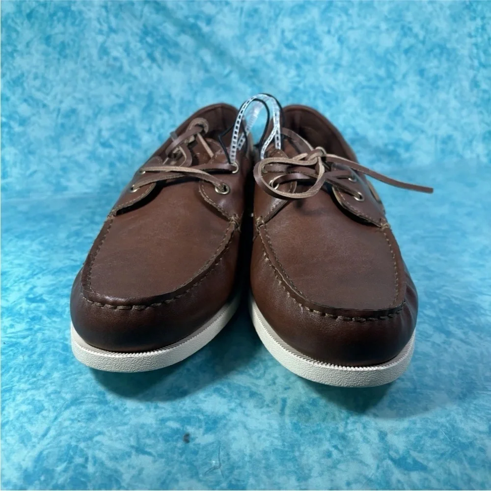 Tommy Hilfiger Brown Faux Brown Leather Boat Shoe Loafers Men’s Size 10